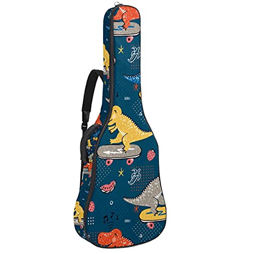 Housse de transport pour guitare à motif dinosaure avec zip renforcé