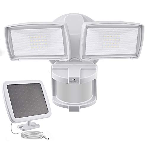 Solar Security Lights Outdoor, LED Solar Motion Sensor Light, GLORIOUS-LITE Rechargeable 1000lm Flood