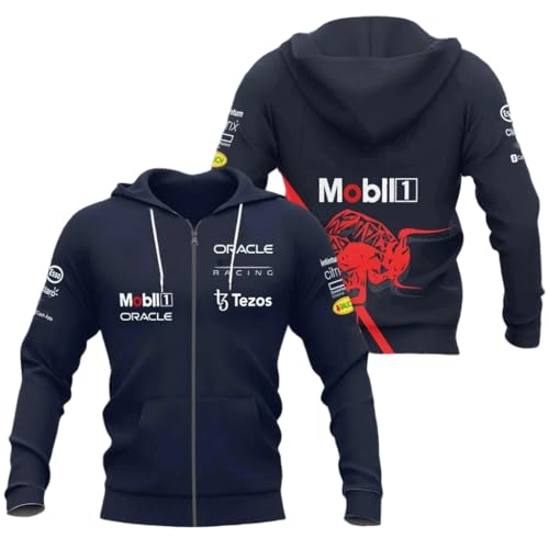 新品★レッドブル　F1 公式ウェア　ジップフーディー　パーカー Red Bull Racing F1 Men's Team Full Zip Hooded Sweatshirt- Navy