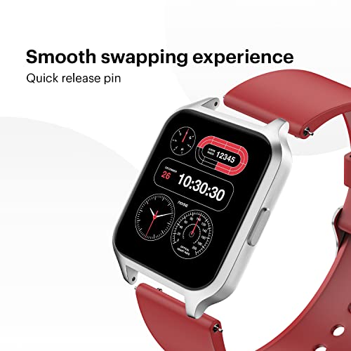 Image of Noise 22mm Silicone Smart Watch Strap Compatible with ColorFit Ultra /Ultra 2, Vision, Caliber, Pro 3, Active /GPS, Buzz, Core, Nav /Nav+, Endure Smartwatch Straps for Men & Women (Rose Red) - by Noise