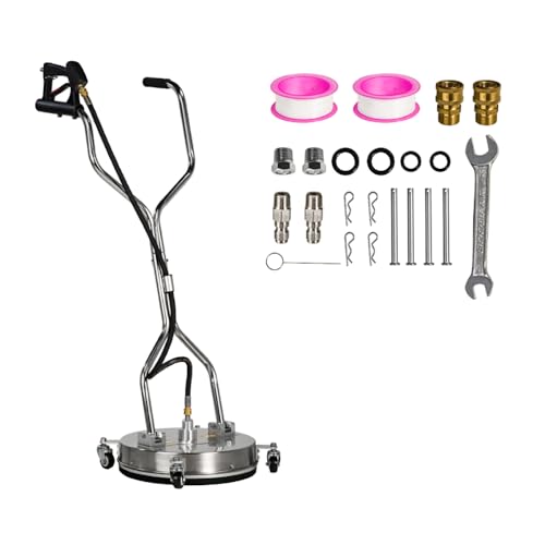 TRELVEX Hidrolavadora de 16,5 Pulgadas, limpiadora de Superficies con 4 Ruedas de Acero Inoxidable para Limpieza doméstica, Conector rápido de 3/8"