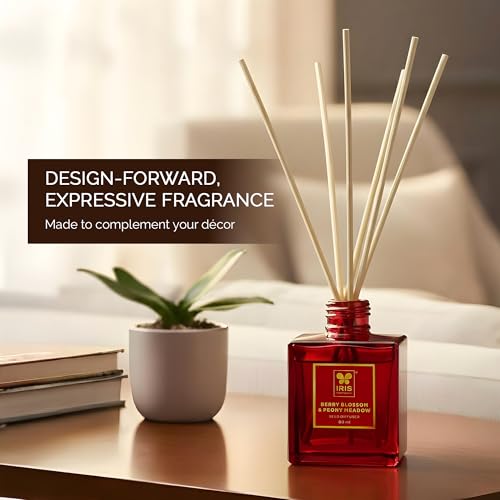 Image of IRIS Home Fragrance Reed Diffuser Set | Floral & Fruity Fragrance Blend | 60ml Long-Lasting Aroma Oil with 6 Reeds | Elegant Home & Office Freshener for a Sophisticated Ambience.