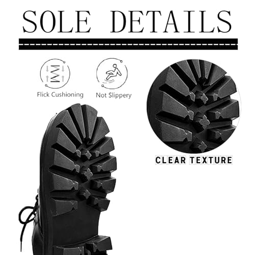 Men's Leather Platform Big Toe Oxfords Lace Up Non-Slip Height-Enhancing Lug Soles Classic Retro Round-Toed Wide-Toed Business Derby Shoes for Work Formal Casual Dress Shoes4