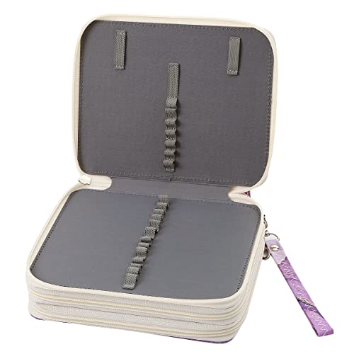Image of 72 Slots Pencil Case Organizer w /Removal Handle Strap | 3-Layer Zipped Pencils Box Large for Colored Pencils Watercolor Pencils for Office and Travel for Artist