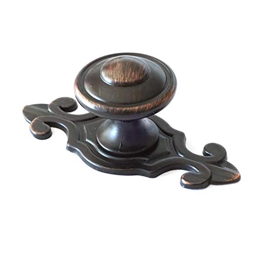 Lbfeel Drawer Pull Backplate Vintage Antique Drawer Knobs Dresser Knobs Pulls Handles Dark Oiled Red Bronze Retro Kitchen Cabinet Knob Pull Back Plate (Oiled Copper Black) #TOP24