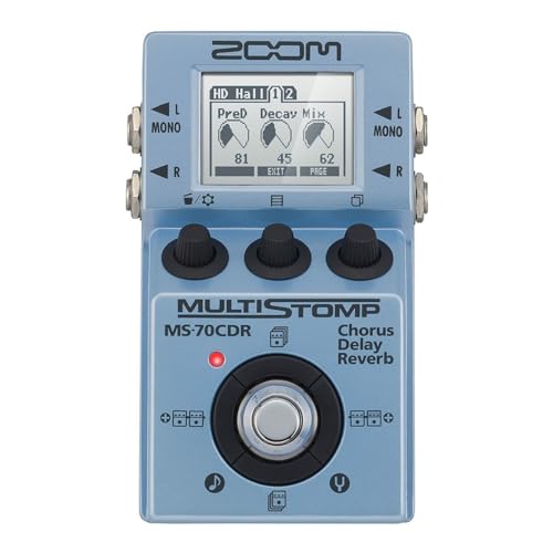 Zoom MS-70CDR MultiStomp Guitar Effects Pedal, Chorus, Delay, and Reverb Effects, Single Stompbox...