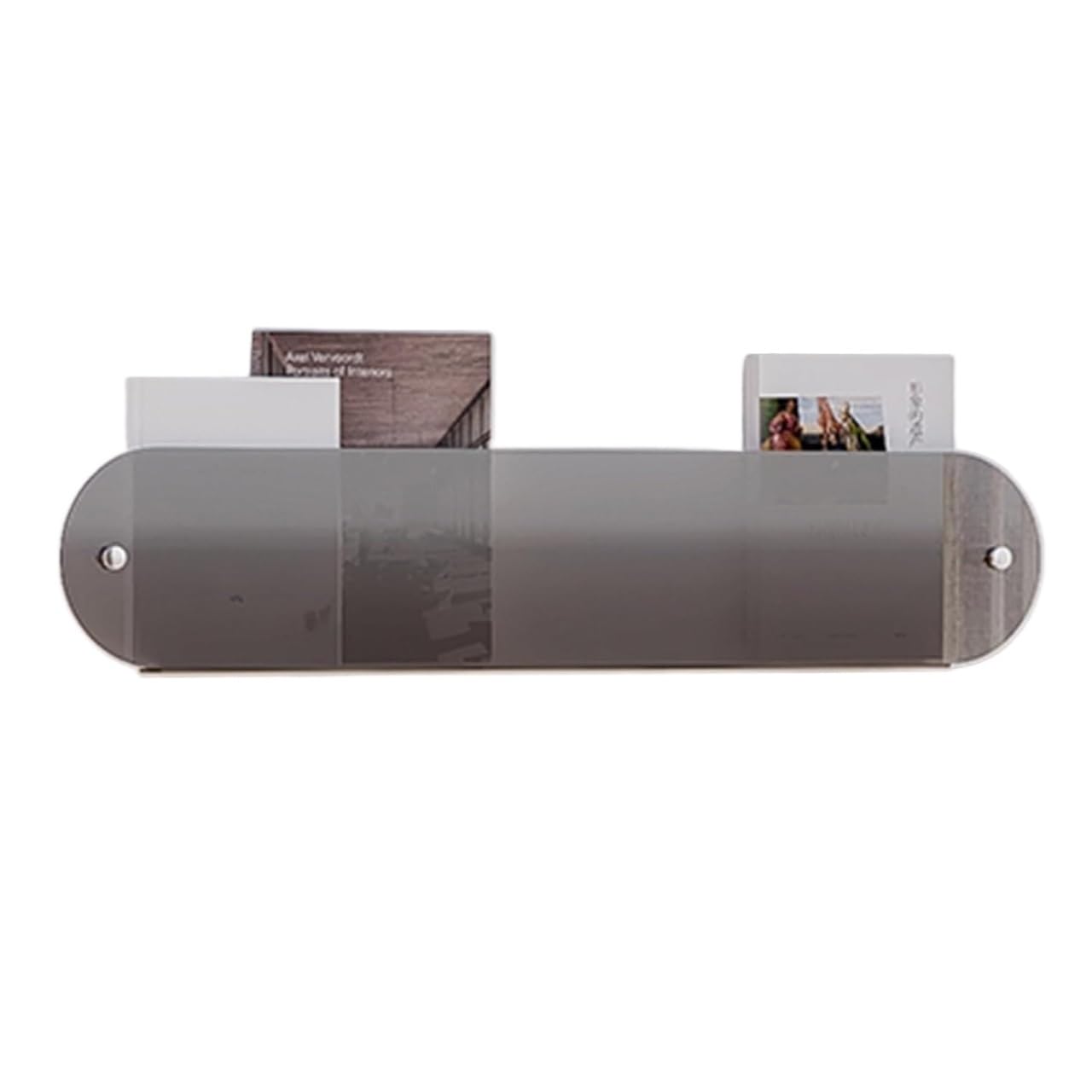 Soporte de exhibición de acrílico, estante de pared transparente para revistas, soporte para folletos con borde arqueado para oficina u hogar, solución de almacenamiento de literatura