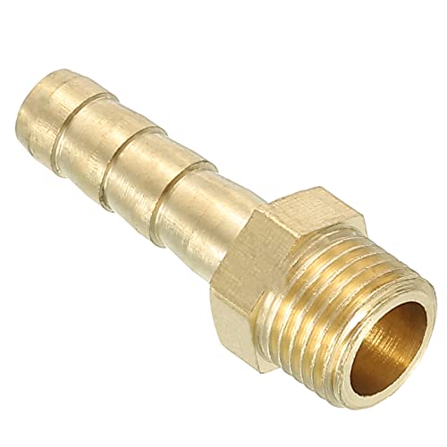 QUARKZMAN 5 Paquete Latón Recto Púa Conector Manguera Conector - para Transporte Aceite Líquido Gas, Aplicación a Exterior/Industrial (6mm Púa, G1/8 Macho)