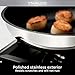 Ninja C60030 Foodi NeverStick Stainless 12-Inch Fry Pan, Polished Stainless-Steel Exterior, Nonstick, Durable & Oven Safe to 500°F, Silver