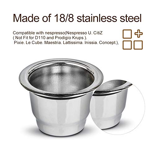 Anself Cápsulas de café reutilizáveis em aço inoxidável Filtro de xícara para cápsulas de café reuti