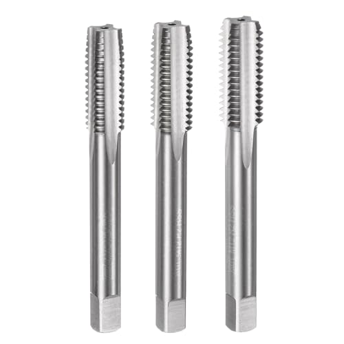 uxcell 3pcs Metric Hand Tap Set, M12 x 1.75 Taper/Plug/Bottom Thread Screw Taps, High Speed Steel Hand Threading Tapping Tool Kit