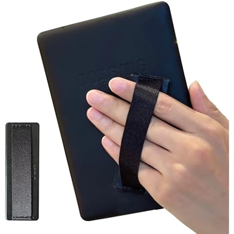 WUOJI Hand Strap Holder for Kindle Tablet Handle Grip for eReaders Fire Tablet - Kindle/Kobo/Voyaga/Lenovo/Sony Kindle E-Book Tablet (Black) -1pc Cover