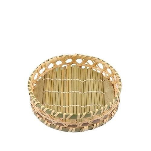 Paniers de rangement en bambou tissés à la main, organisateur décoratif for la maison, for les collations aux fruits(Small round basket)