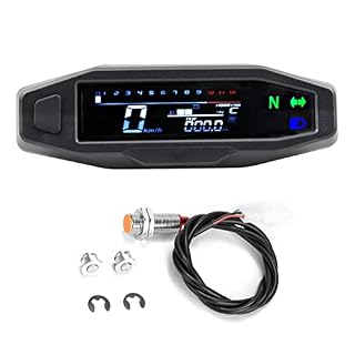 Velocímetro Digital Para Moto - Tacómetro 13000 RPM, 7 Colores LED, Con Sensor De Velocidad, Universal