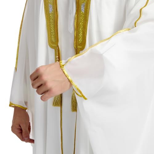 Muslim Men's Long Sleeves Embroidery Ankle Length Cardigan Robe4