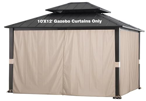 SCOCANOPY Light Beige 10' x 12' Gazebo Privacy Curtain Set