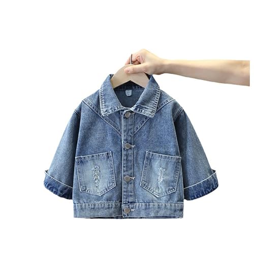 ASHER FASHION Girls Denim Jacket with 3D Flower Design2