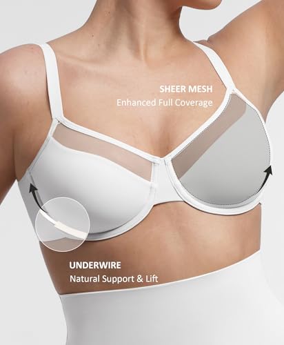 Image of FeelinGirl Minimizer Bras for Women Full Coverage Adjustable Straps Glamorise Underwire Bras for Women Moderate Support