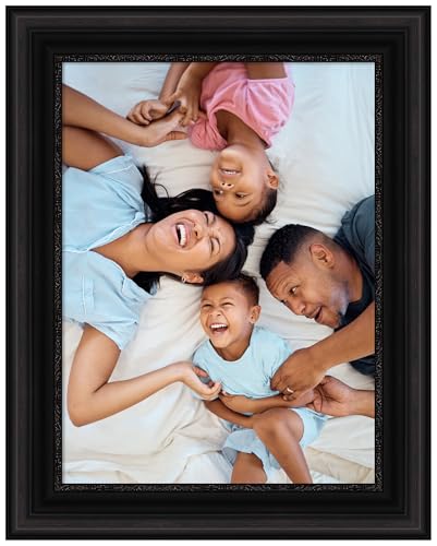 Amanti Art Picture Frame 18x24 Photo Frame, Parlor Black Wood Framing for your Wedding Photos, Family Pictures, Diploma, Certificate, Kids Art Gift for Mom or Poster Wall Decor