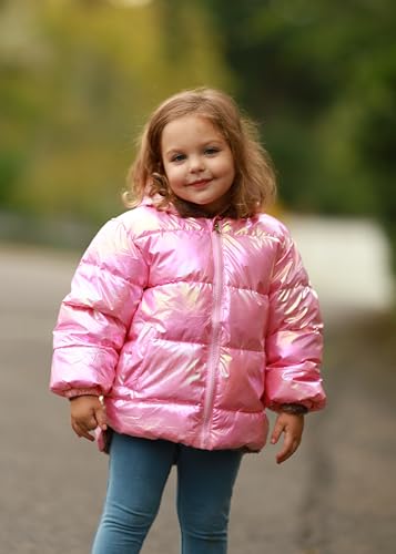 Adukide Baby Winter Coat 3-4T Light Puffer Jackets For Baby Girl Bear Ears Hoods Down Coats With Zip Warm Lined Rose Pink Outerwear With Pockets thumb #2