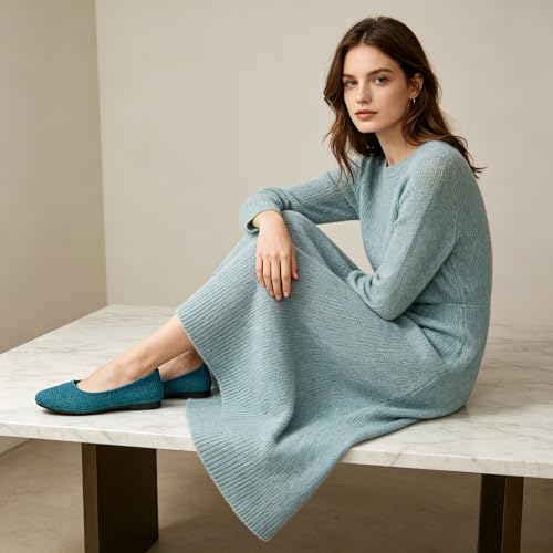 Image of Women's Ballet Flats Shoes Dress Slip on Shoes | PU Leather Teacher Business Casual Loafers Non Slip Low Heel Dressy