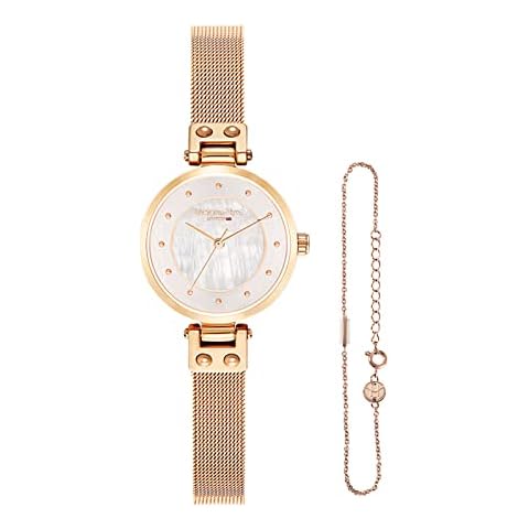 VICTORIA HYDE Women's Analogue Quartz Watch with Stainless Steel Strap Rose Gold Women's Watches (Rose Gold) Cover