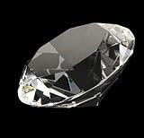 1 X WHITE (CLEAR) GLASS DIAMOND SHAPED PAPERWEIGHT 3.15 INCHES (80 MM)