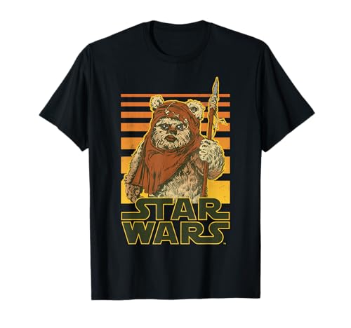 Image of Star Wars Wicket Retro Ewok Sunset Halftone T-Shirt
