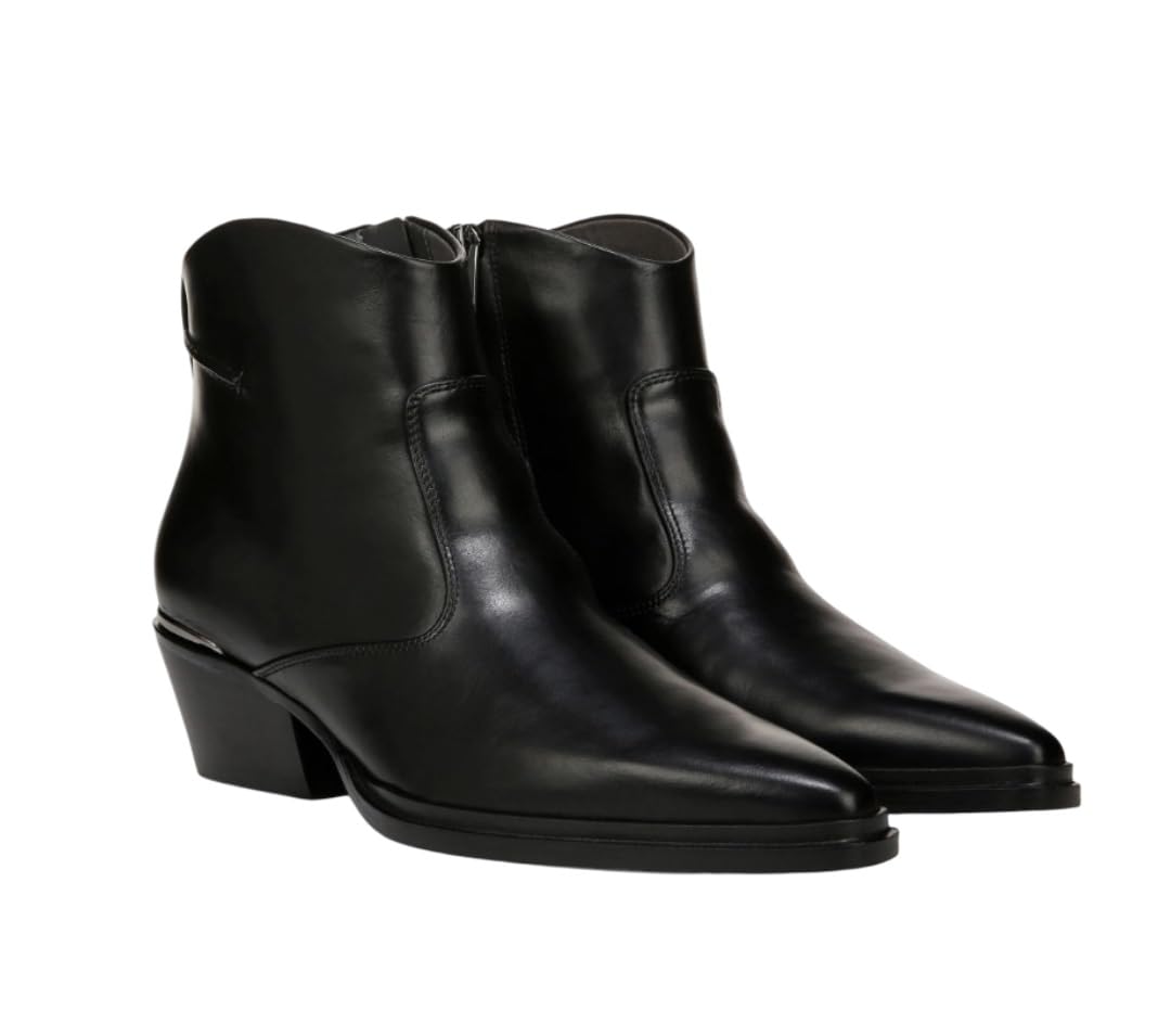 Franco Sarto Womens Black Leather A-Blake Pointed Toe Booties 5 5M