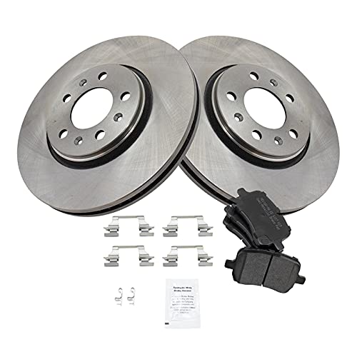 TRQ Front Brake Pad and Rotor Set Semi Metallic Vented Rotors Compatible with 2006-2009 Pontiac Solstice 2007-2010 Saturn Sky by TRQ - Image 3