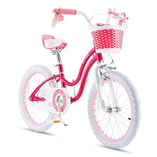Royalbaby Stargirl Children's Bicycle Outdoor Adventure Ride-On Bike with Kickstand, Adjustable Seat, and Basket, 18 Inch, Pink by RoyalBaby - Used condition - US$115.17