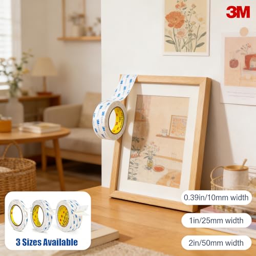 Liedrg Double Sided Tape 0.39"×16.5Ft, Heavy Duty Mounting Tape, Removable PE Foam Tape with No Residue, Waterproof Adhesive Tape for Walls Home Office Decor Crafts Photos Posters — view 2
