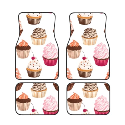 Alfombrillas para coche cupcakes neopreno universales juego de 4 piezas interior
