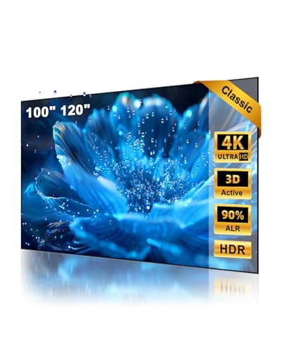 Image of NothingProjector Projector Screen ALR, 100 inch, Ambient Ceiling Light Rejecting, 4K Ultra HD Fixed Frame 16:9, PET Crystal, On Wall Mount for Ultra Short Throw Projectors, Classic Series NothPJ