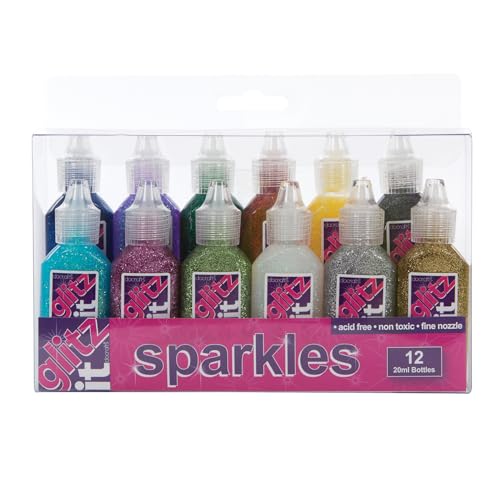docrafts Glitz It Sparkles, Assorted Colors, 12-Pack