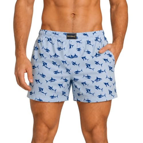 Image of Men's Ultralight Cotton Printed Boxer Shorts | Regular Fit | Soft Cotton Fabric with Microfibre Waistband for All-Day Comfort (Sky Blue-2XL)