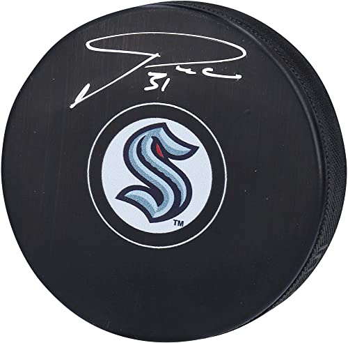 Philipp Grubauer Seattle Kraken Autographed Hockey Puck - Autographed Nhl Pucks #TOP21