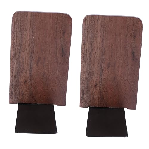 OFFSCH Fermalibri in Legno Massello Nero 2 Pezzi Reggilibri Creativo Per Scaffali Supporto Per Libri E Riviste Per Casa E Ufficio