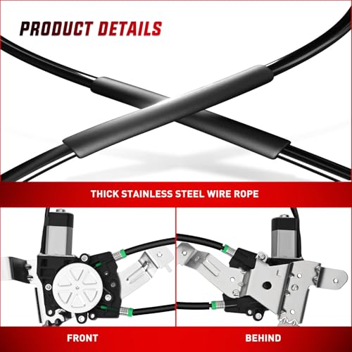 Nilight Power Window Regulator with Motor Rear Driver Side,Compatible with Cadillac Escalade/Chevy Tahoe/GMC Yukon 2002 2003 2004 2005 2006,Rear Left,748-228 by Nilight - Image 3