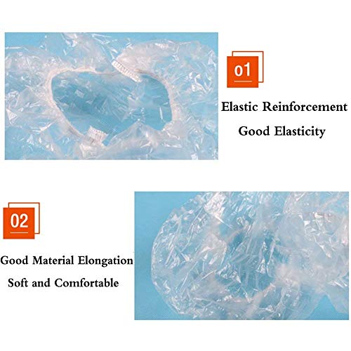 Disposable Shower Caps - 50Pcs Plastic Clear Hair Cap Thick Waterproof Elastic Bath Caps For Women Hair Treatment,Hotel And Home Use,Travel Essentials #TOP2