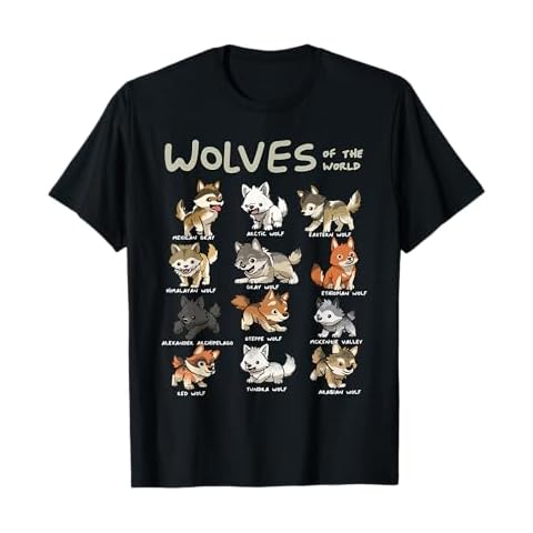 Chibi Wolf Wolves Animals of the World Wolf Lover T-Shirt Cover