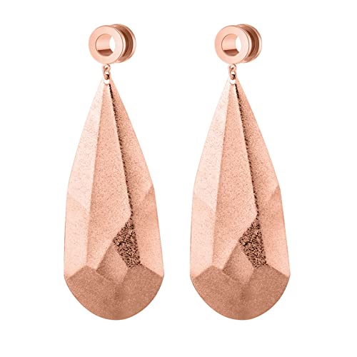 Beydodo Set de 2 Piercing Oreja Tuneles Expansores 10mm,Piercing Oreja Acero Inoxidable Gota de Agua Dilatador Femenino Oro Rosa