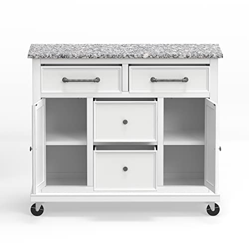 Glenwillow-Home-Kitchen-Cart-in-Antique-White-with-Grey-Granite-Top-No-Tools-Assembly