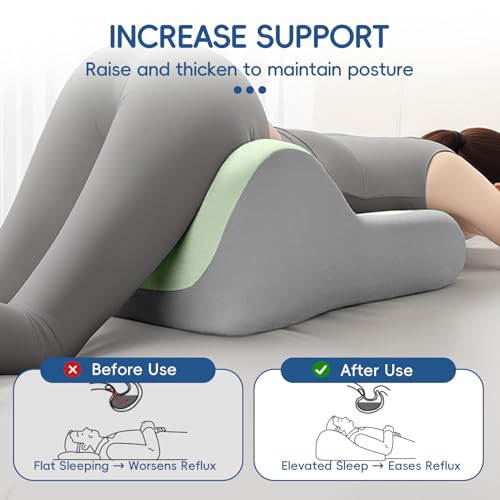 Image of Latex Comfort Pillow for Adults | Supportive Cushion for Pregnancy, Relaxation & Couples | All-Purpose Sleeping & Lounging Pillow with Washable Cover-Green