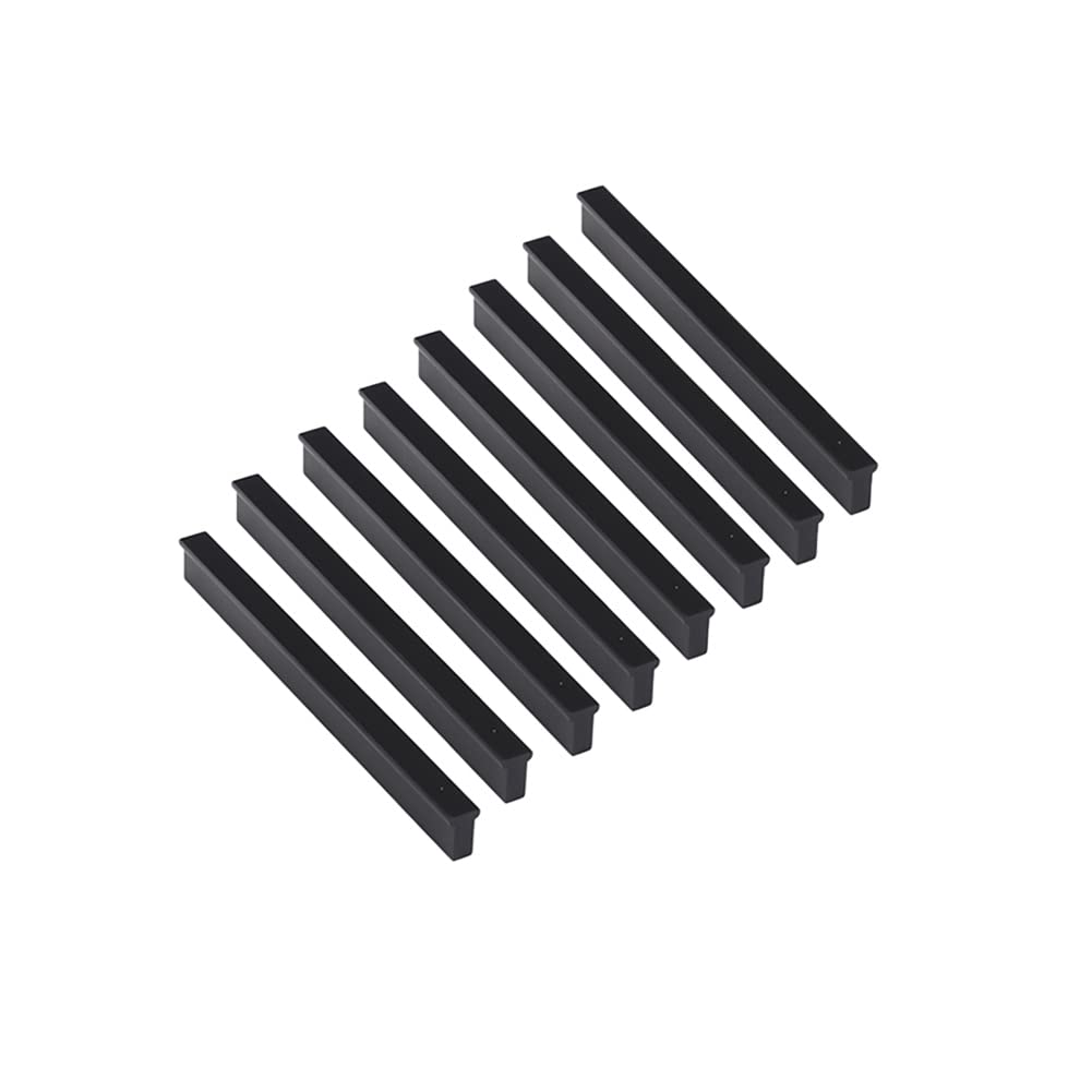 Pulls 8 Piezas Manijas De Las Puertas del Armario Asa Tiradores De Cajón (Distancia Agujero 128mm, Longitud 150mm) Moderno Aluminio Ferretería para Muebles por Dormitorio Armario Cocina (Negro Mate)