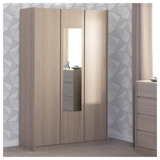 Seconique Paris 3 Door Mirrored Wardrobe in Smoked Ash Effect