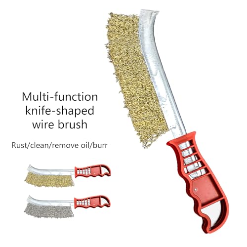 Image of Wire Brush Set 2Pcs Stainless Steel Wire Brushes For Metal Rust Dirt With Ergonomic Handle Grip