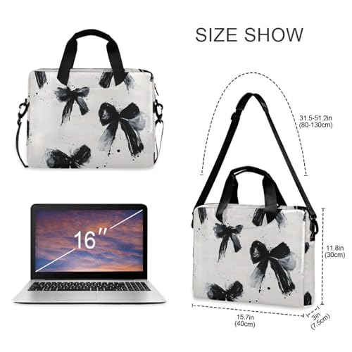 Maletín para portátil ALAZA con diseño Black Bow, 13-15.6 in miniatura 5