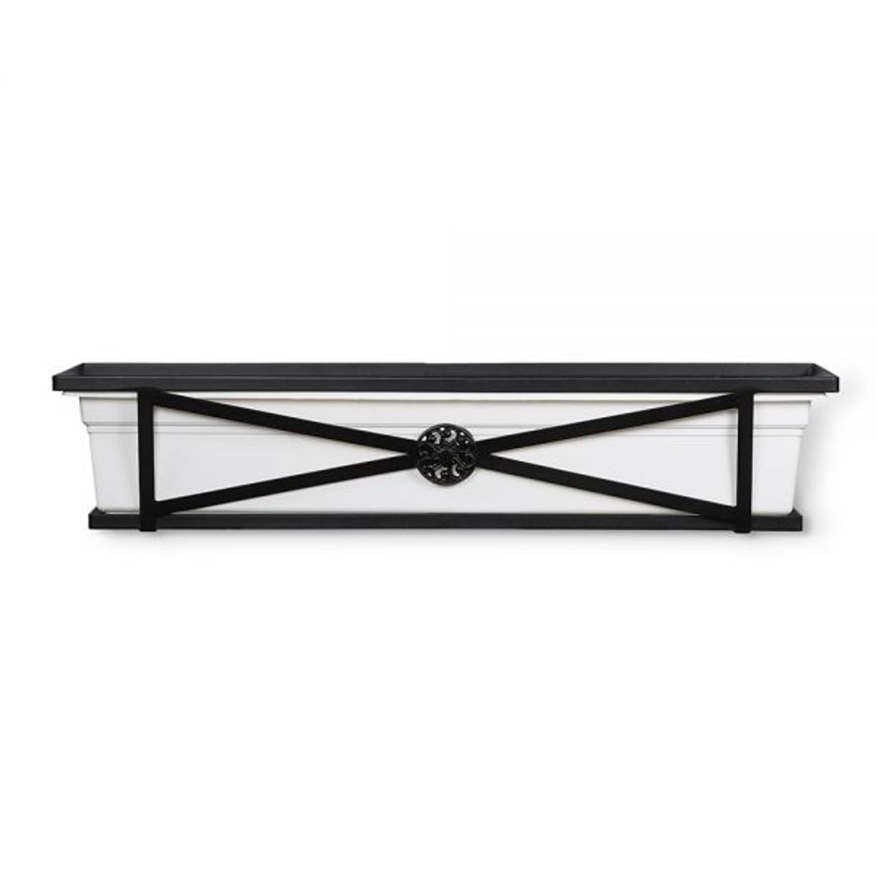 24in. The Medallion Tapered Iron Window Box with Vinyl Liner