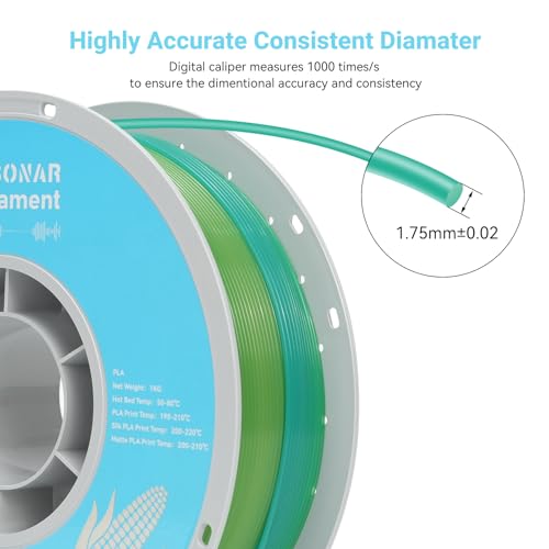 Image of Crystal Rainbow PLA 3D Printer Filament, 1KG Spool(2.2lbs) 1.75mm PLA Fast Color Change 3D Printing Material,Gradient Filament for Most FDM 3D Printers,Crystal Coral